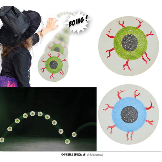 BOLSA 5 PELOTAS/OJOS DE GOMA, 2.5 CMS, GLOW IN T. image 0