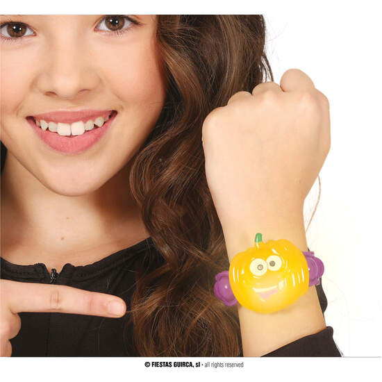 PULSERA CALABAZA CON LUZ 18 CMS image 0