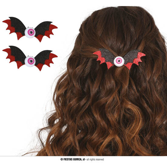 SET 2 PINZAS PELO MURCIELAGO CON OJO 10 CMS image 0