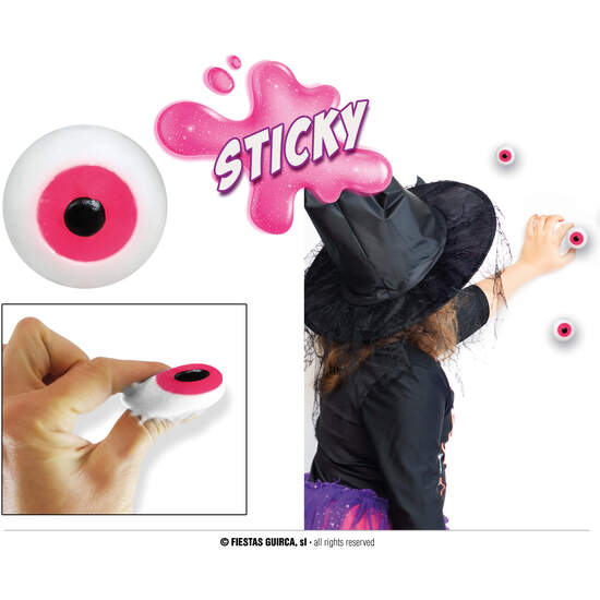 CAJA DE 48 PELOTAS/OJOS DE GOMA 2 CMS image 0
