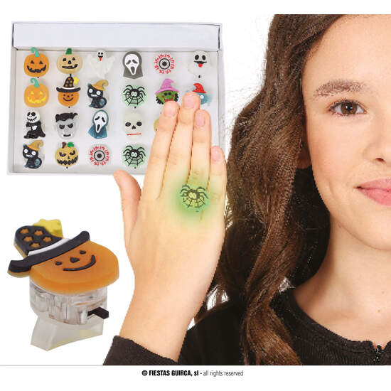 CAJA 24 ANILLOS SURTIDOS CON LED 3 CMS image 0