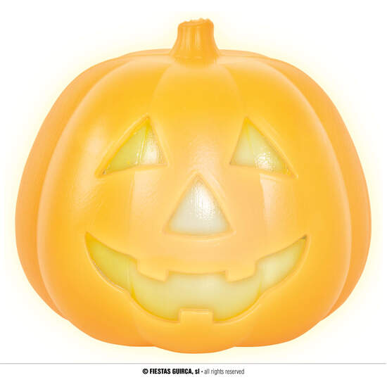 CALABAZA CON LUZ, PLASTICO, 15 CMS. image 0