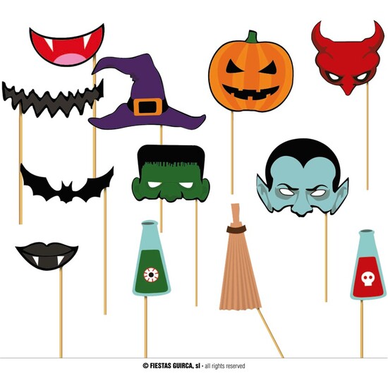 SET PHOTOCALL HALLOWEEN 12 PCS image 0