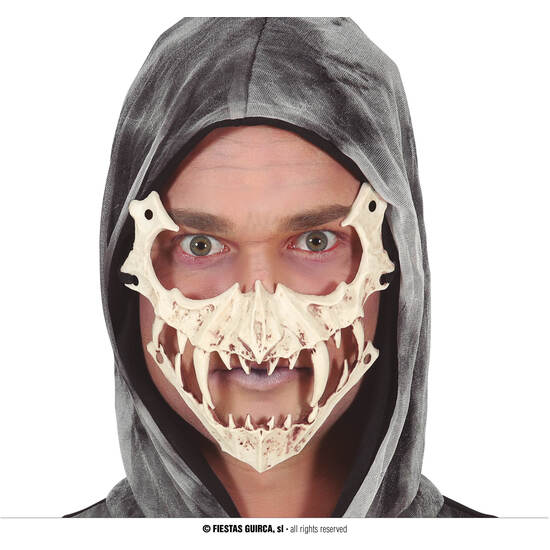 MEDIA MASCARA CALAVERA COLMILLOS, PVC image 0