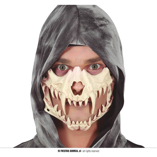 MEDIA MASCARA CALAVERA COLMILLOS, PVC image 0