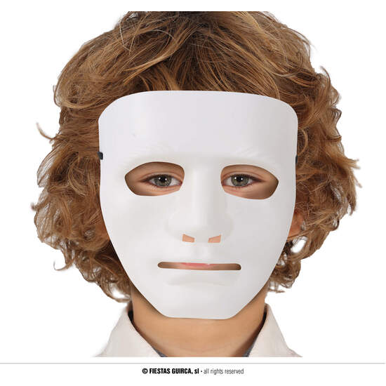 MASCARA BLANCA, PVC, INFANTIL image 0