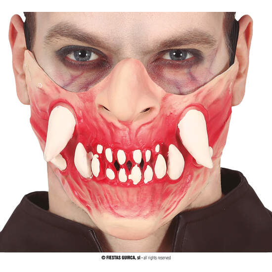 MEDIA MASCARA CON COLMILLOS, LATEX image 0