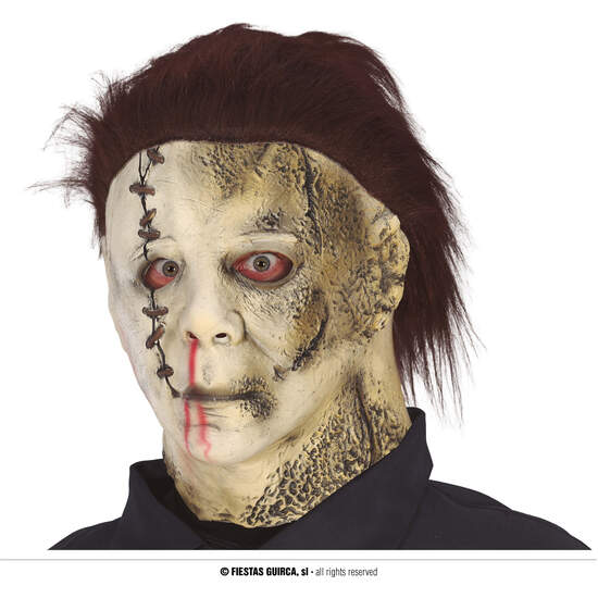 MASCARA CON PELO ASESINO CUERO, LATEX image 0