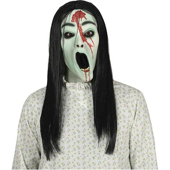 MASCARA NIÑA FANTASMA CON PELO, LATEX image 0