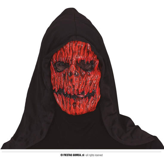 MASCARA CALABAZA TERROR CON CAPUCHA, VINILO image 0