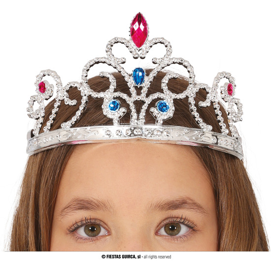 DIADEMA PLATA CON PIEDRAS, INFANTIL image 0