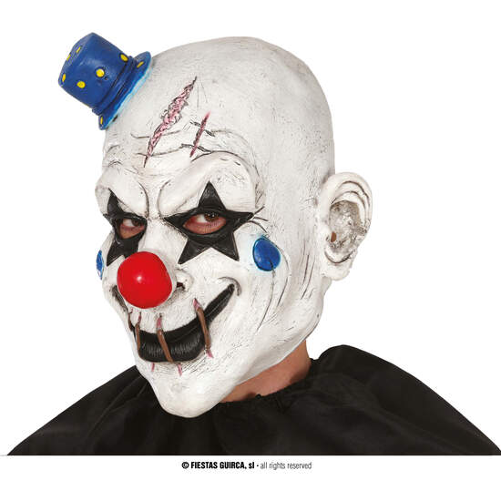 MASCARA PAYASO CON GORRITO LATEX image 0