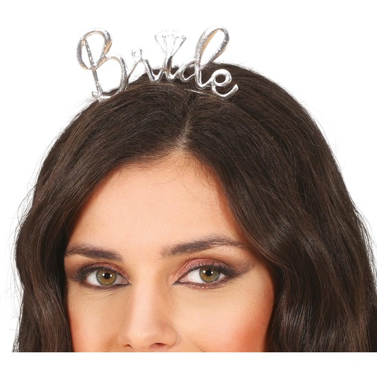 DIADEMA BRIDE METALICA PLATA, ADULTA image 0