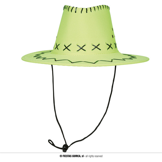 SOMBRERO VAQUERO SIMIL-PIEL, VERDE, ADULTO image 0