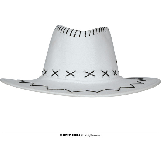 SOMBRERO VAQUERO SIMIL-PIEL, BLANCO,  ADULTO image 0