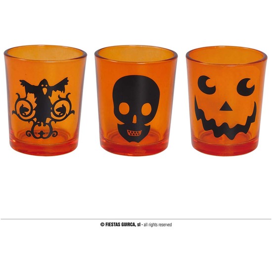 PACK 3 VASOS HALLOWEEN CRISTAL 6.5X5 CMS image 0