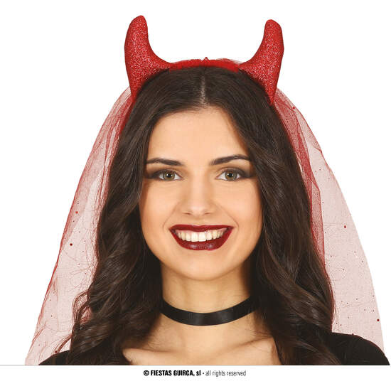 DIADEMA DEMONIO CON VELO image 0