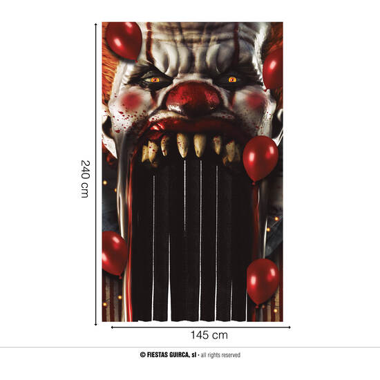 CORTINA PAYASO TERROR 145X240 CMS image 0