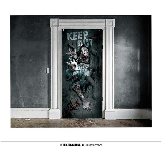 DECORACION PUERTA ZOMBIE ATTACK 80 X 180 CMS image 0