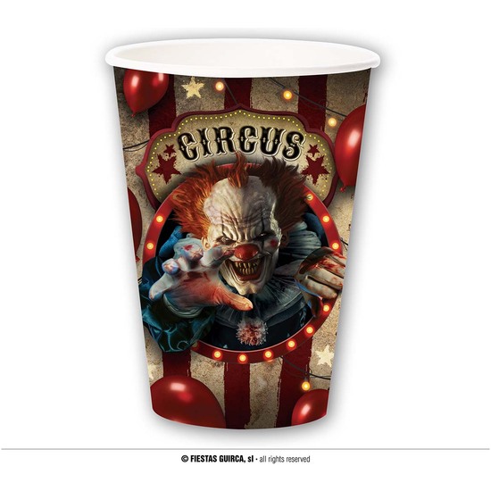 BOLSA 6 VASOS PAYASO 355 ML 11 CMS image 0