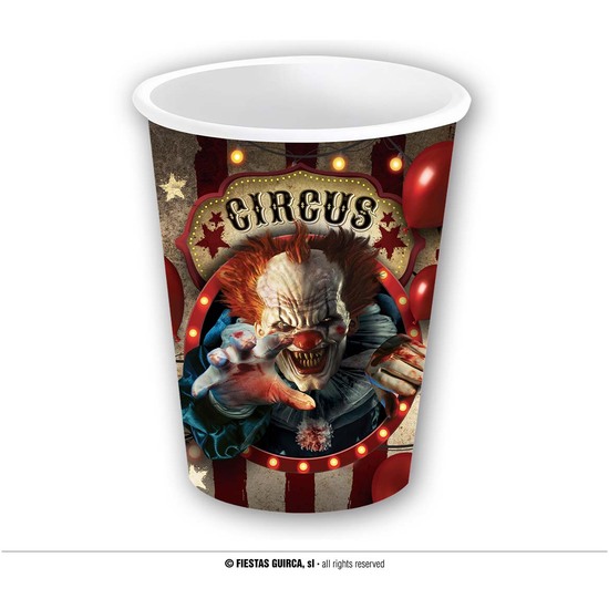 BOLSA 6 VASOS PAYASO 240 ML 9 CMS image 0