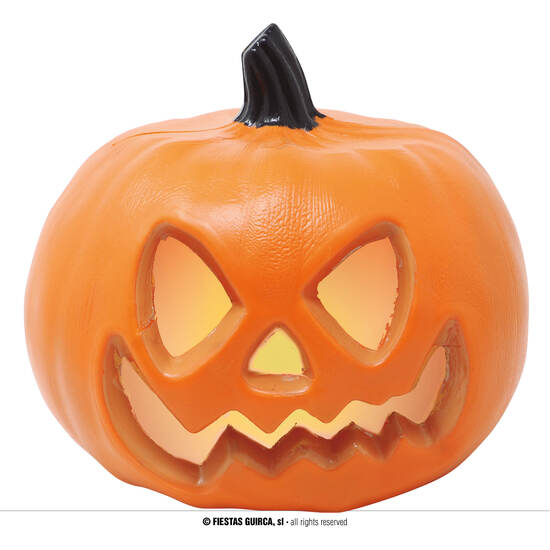 CALABAZA CON LUZ, PLASTICO, 20 CMS image 0