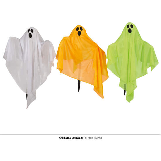 3 FANTASMAS COLORES CON PINCHO 90X70 CMS CON LUZ image 0