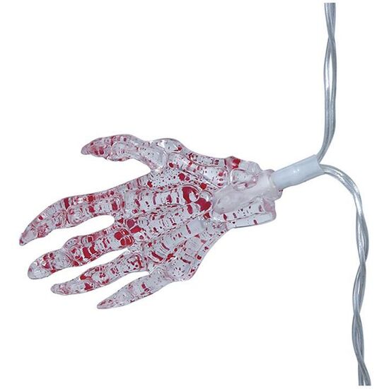 GUIRNALDA MANO ESQUELETO 10 LEDS, 115 CMS., PILAS image 0