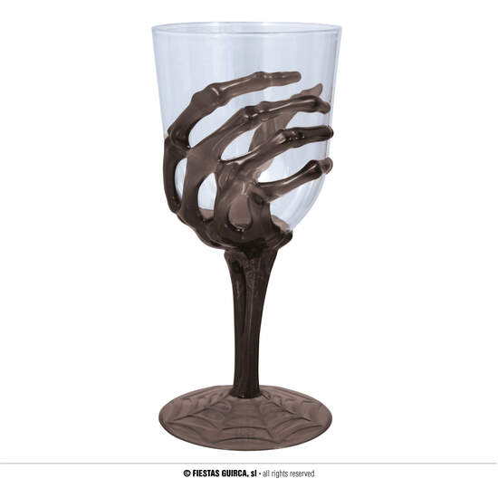 COPA DE VINO TRANSP., ANO ESQUELETO NEGRO, 18.5 CM image 0