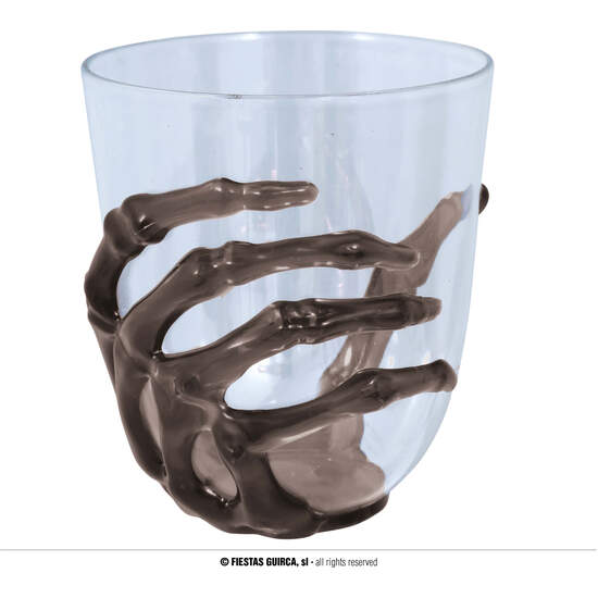 VASO TRANSP., MANO ESQUELETO NEGRA, 9.5 CMS. image 0