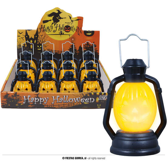 CAJA 12 FAROL CALABAZAS CON LUZ, 10 CMS. image 0