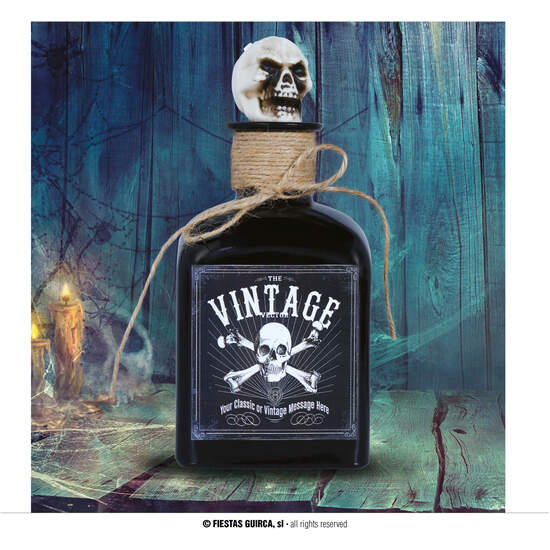 BOTELLA DE VENENO CON CALAVERA, CRISTAL, 20 CMS. image 0