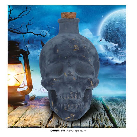 BOTELLA CALAVERA DE CRISTAL, 13 CMS. image 0