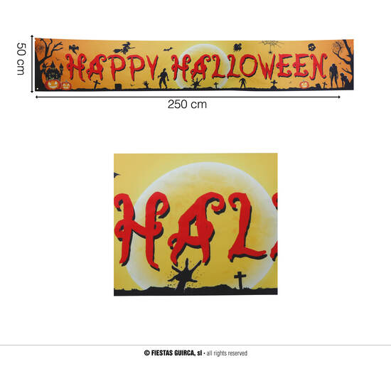 LETRERO "HAPPY HALLOWEEN" TELA 290X50 CMS. image 0