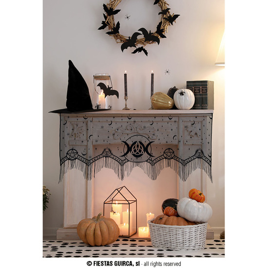 DECOR.ENCAJE NEGRO CHIMENEA, OCULTISMO 155X60 CM image 0