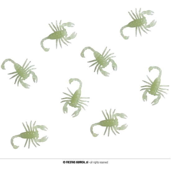 BOLSA 8 ESCORPIONES GLOW IN THE DARK, 5 CMS. image 0