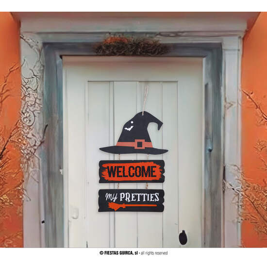 LETRERO BRUJA "WELCOME" 32X21 CMS. image 0