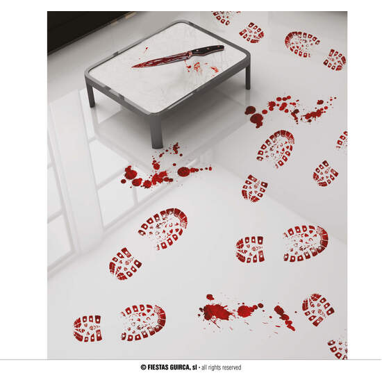 PISADAS SANGRE BOTAS ADHESIVAS, 2 X 25X70 CMS. image 0