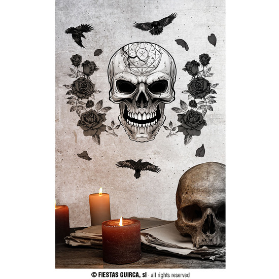 DECOR. ADHESIVO PARED 25X70 CMS. CALAVERA image 0