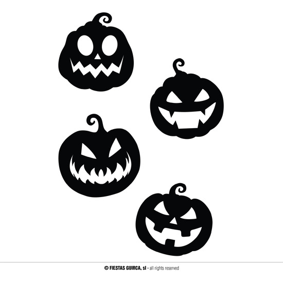 SILUETAS 4 CALABAZAS NEGRAS, PAPEL image 2