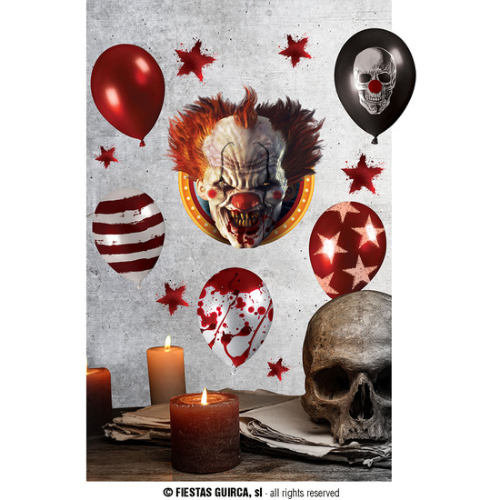 DECOR. ADHESIVO PARED 25X70 CMS. PAYASO image 0