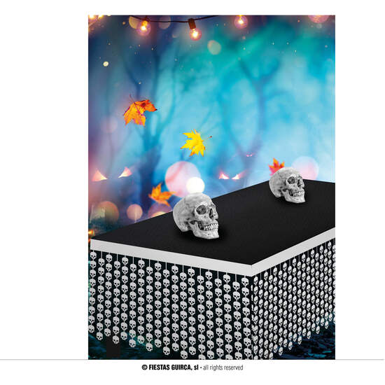 DEC. MESA, 400X70 CMS. PVC, CALAVERAS, BLANCA image 0