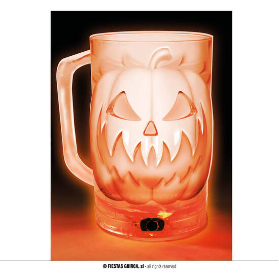 JARRA CON LUZ, 500 ML, 10X14 CMS. CALABAZA image 0