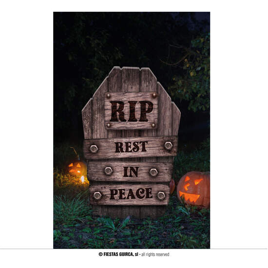 LAPIDA PLASTICO "REST IN PEACE", 56 CMS image 0