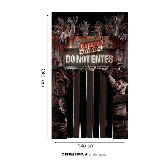 DECOR. PUERTA CON CORTINA, 145X240 CMS.ZOMBIES image 0
