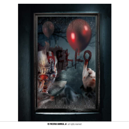 DECORACION VENTANA PAYASO 80X120 CMS image 0