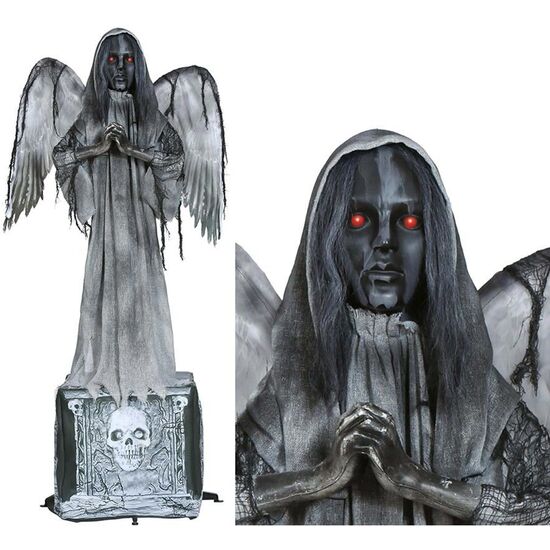 ESTATUA ANGEL MUERTE, LUZ, SON. Y MOV. 170 CMS image 0