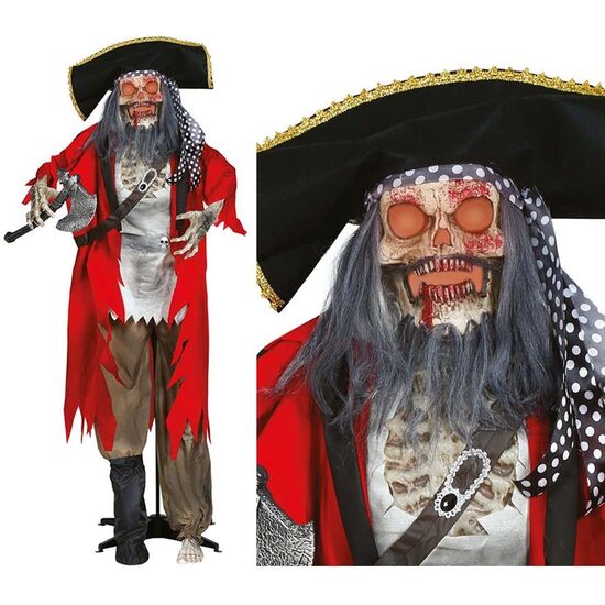 ESQUELETO PIRATA, LUZ, SONIDO Y MOV. 190 CMS image 0