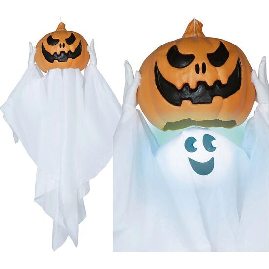 COLG. FANTASMA CON LALABAZA, LUZ, SON Y MOV.,90 CM image 0