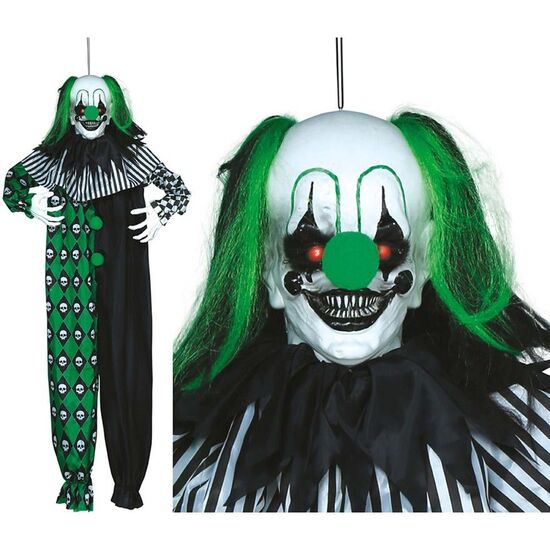 COLG. PAYASO VERDE CON LUZ, SON Y MOV. 165 CMS image 0